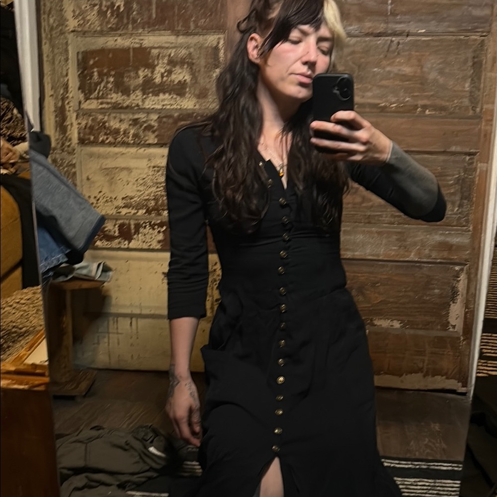 Hand made Black Button-Down Dress